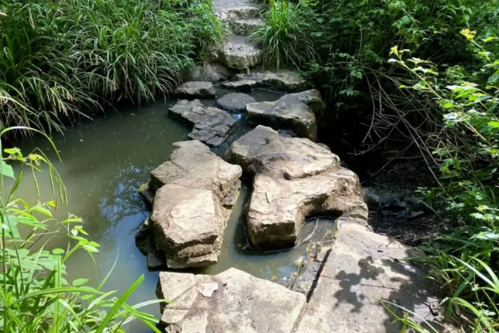 stepping stones over the river