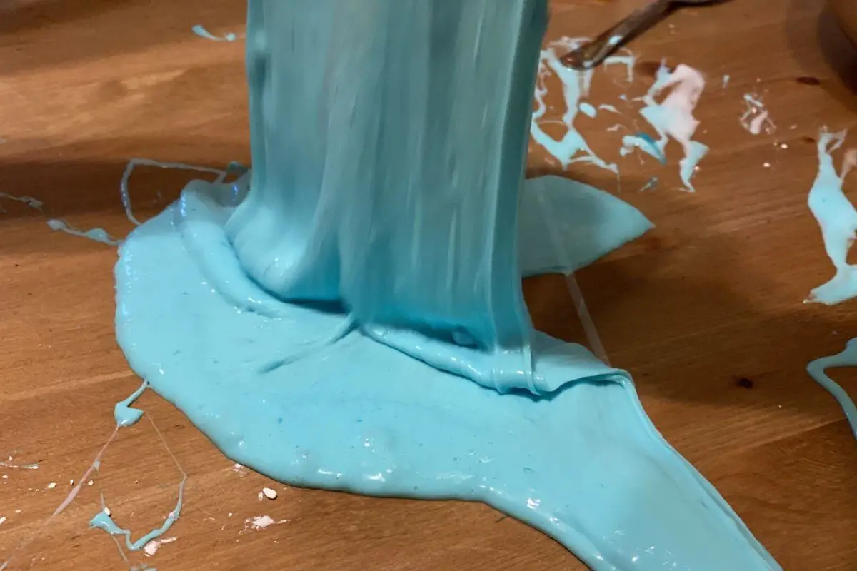Blue slime on a table