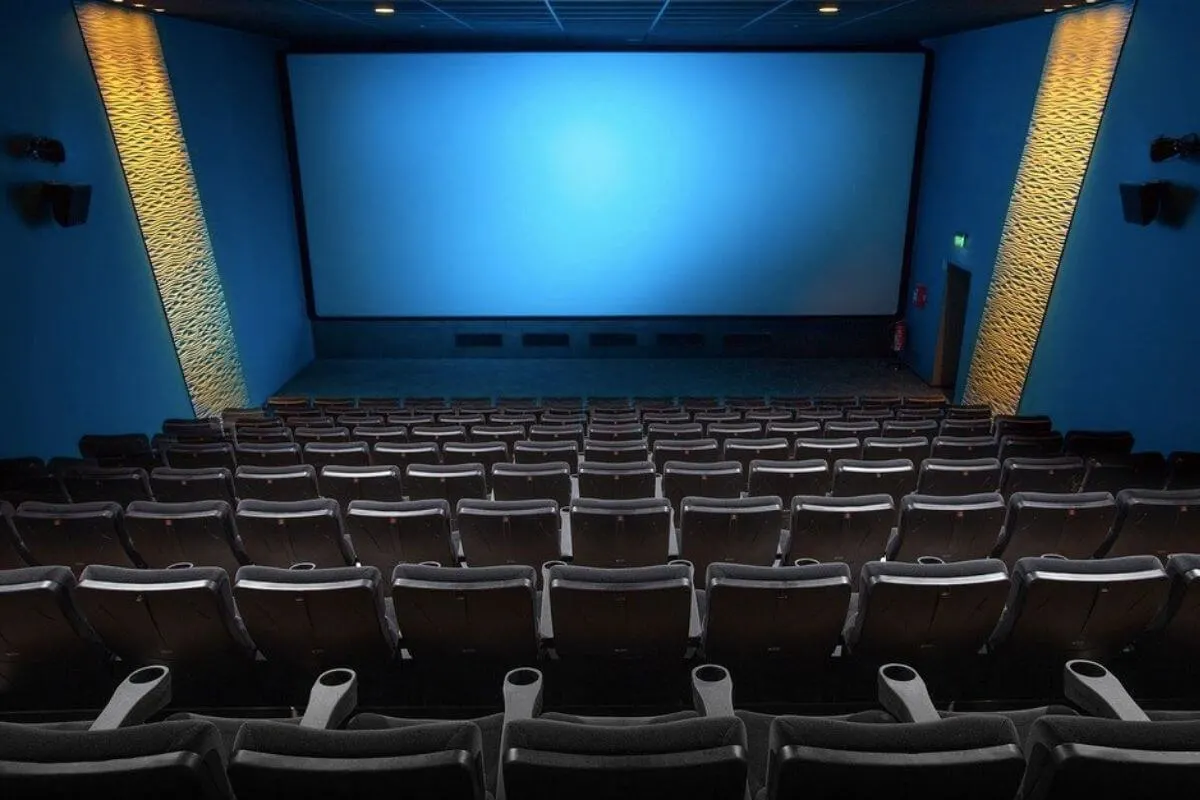 Cinema screen with seats