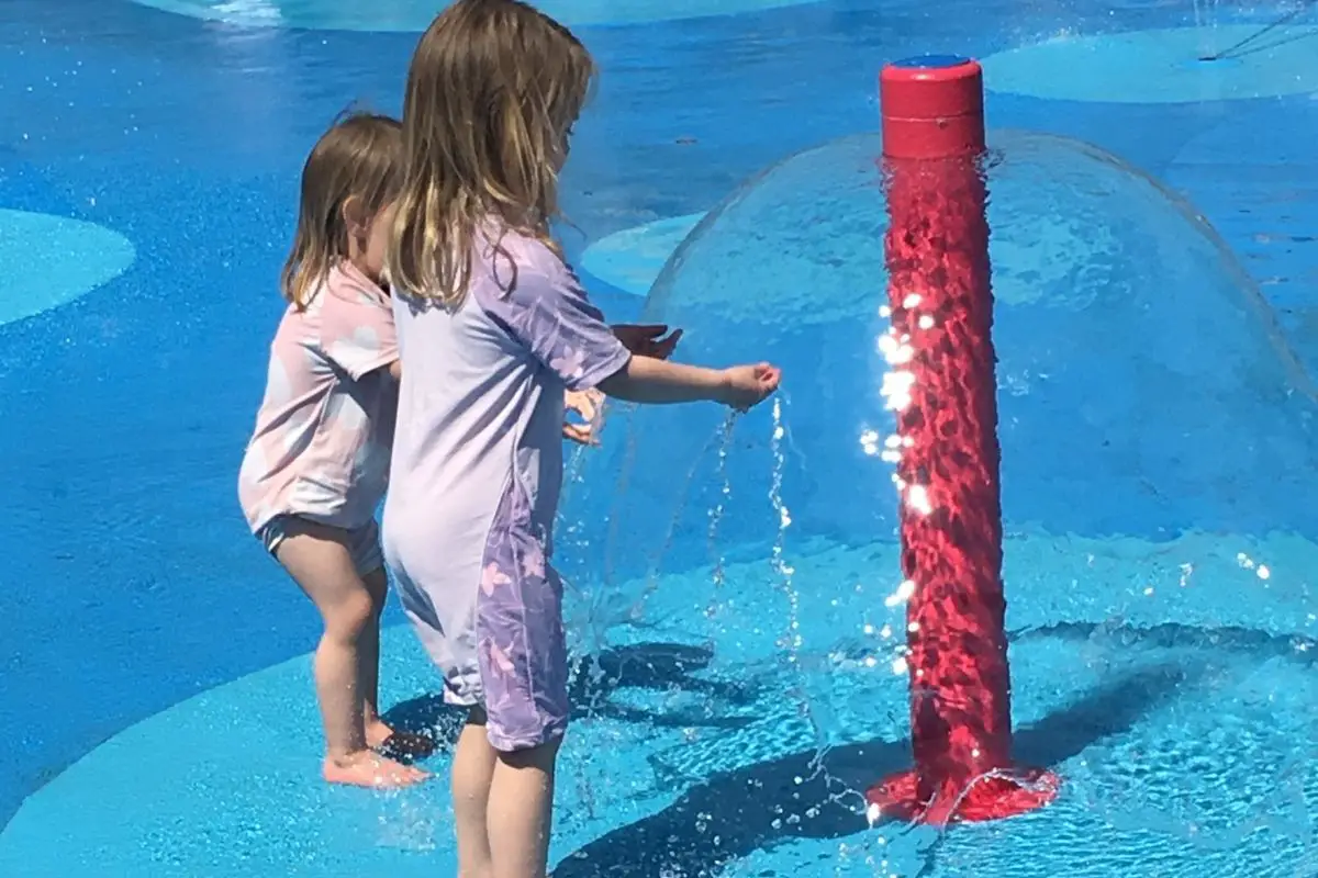 Two children at a water park